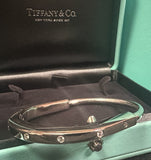 Tiffany 18k Diamond Lock Bangle Bracelet