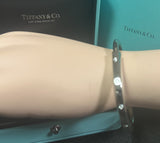Tiffany 18k Diamond Lock Bangle Bracelet