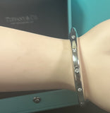 Tiffany 18k Diamond Lock Bangle Bracelet