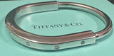 Tiffany 18k Diamond Lock Bangle Bracelet