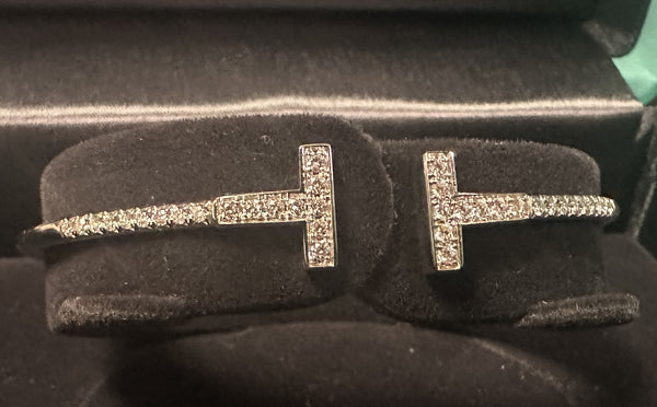 Tiffany 18k T-Wire Pave Diamond Bracelet
