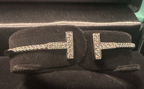 Tiffany 18k T-Wire Pave Diamond Bracelet
