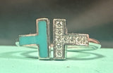Tiffany 18k T-Wire Diamond Turquoise Ring