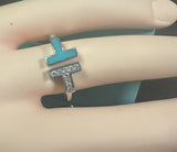Tiffany 18k T-Wire Diamond Turquoise Ring