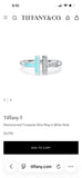 Tiffany 18k T-Wire Diamond Turquoise Ring