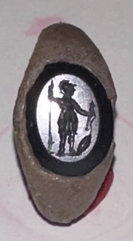 Ancient Roman Intaglio Silver & Nicolo Ring - 2nd Century AD - Documented ***