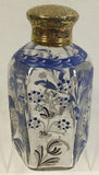 Hand Painted Gilt Silver Topped Perfume Bottle - Thomas Diller - 1844