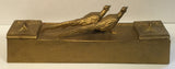 Gilt Bronze Inkwell and Pen Tray with Pheasants