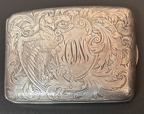 Art Nouveau Sterling Silver Cigarette Case by William B Kerr ***