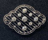 Tiffany & Co Platinum Diamond Brooch 1930's Over 1 Carat Beautiful Old Mine Cut Diamonds ***