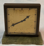 Tiffany & Co Double Sided Partner's Clock Bronze & Green Agate ***