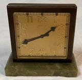 Tiffany & Co Double Sided Partner's Clock Bronze & Green Agate ***
